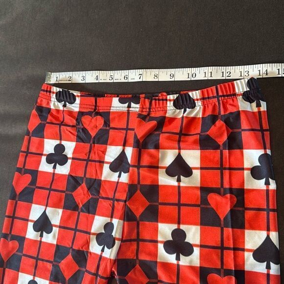Women’s Leggings Yoga Pants with Playing Card Detail Ankle Length XL NEW - Picture 2 of 10